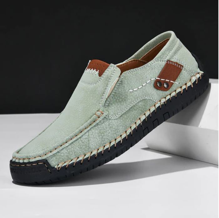 Mens Leather Slip-On Shoes Comfortable Fit