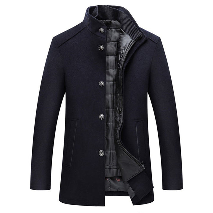 Mens Wool Coat Windproof Classic Fit