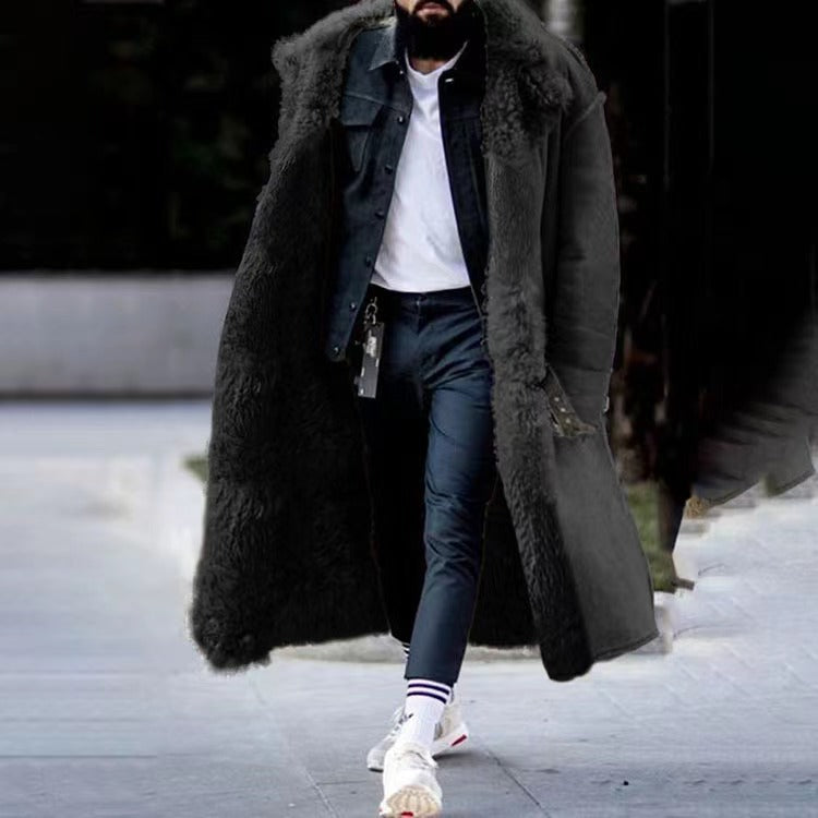 Mens Long Winter Coat Wool Blend Classic Fit - BritishMode