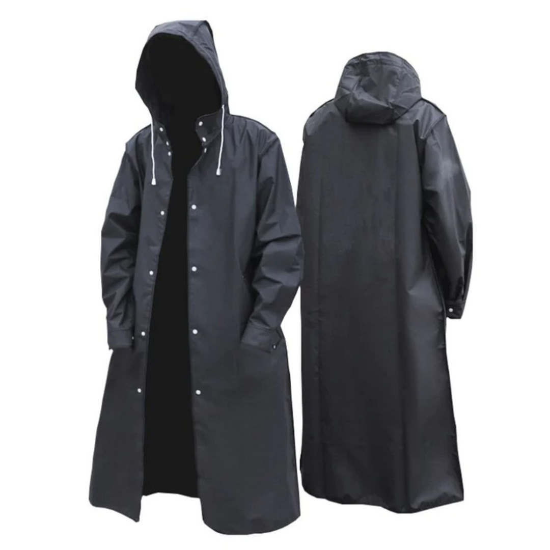 Mens Long Waterproof Raincoat with Hood - BritishMode