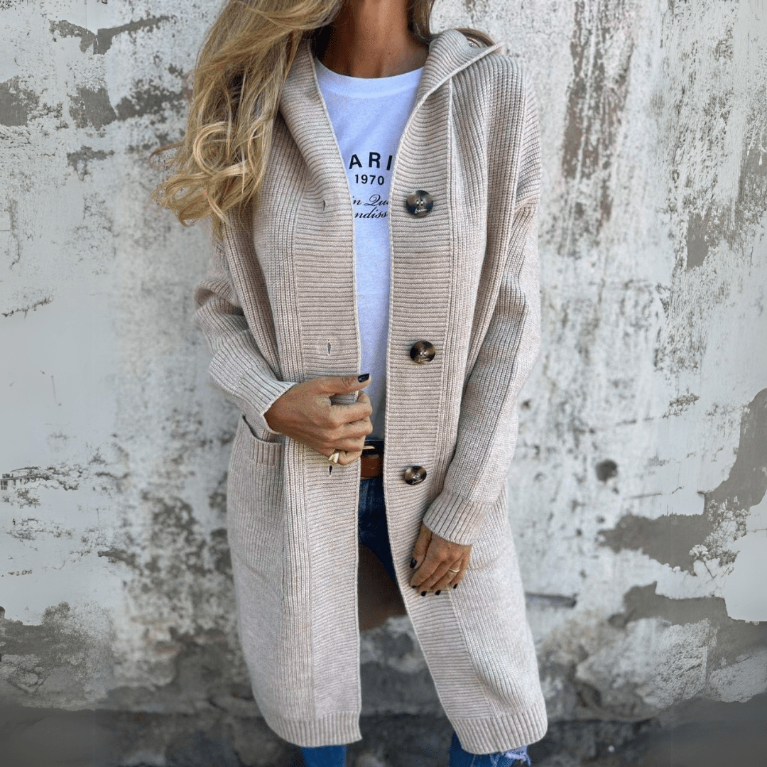 Womens Long Knit Cardigan with Buttons Lightweight Layered Fit