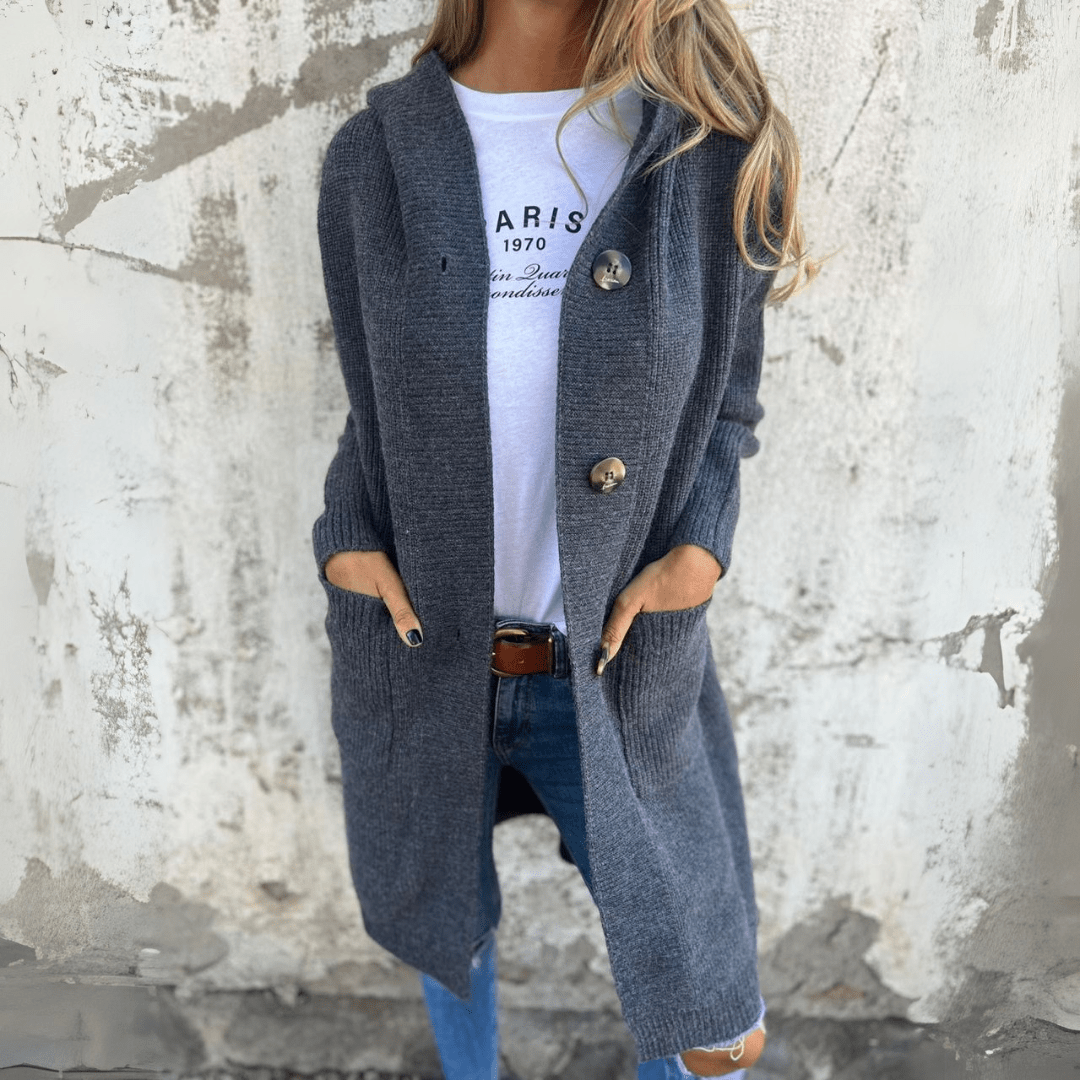 Womens Long Knit Cardigan with Buttons Lightweight Layered Fit