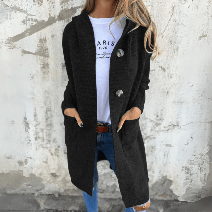 Womens Long Knit Cardigan with Buttons Lightweight Layered Fit