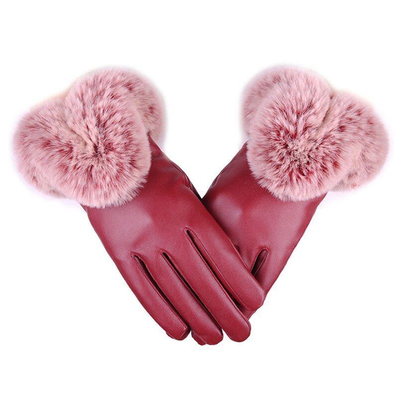 Womens Leather Gloves Stylish Warm Fit