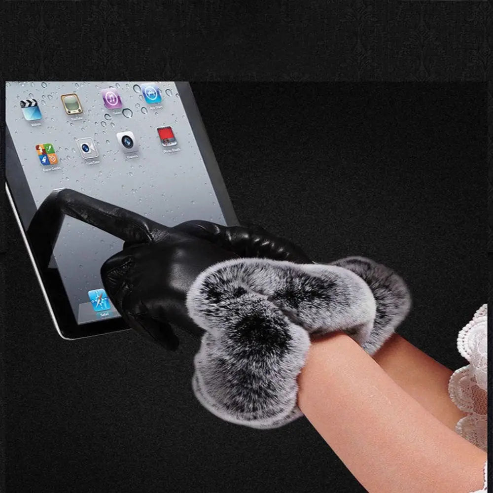 Womens Leather Gloves Stylish Warm Fit