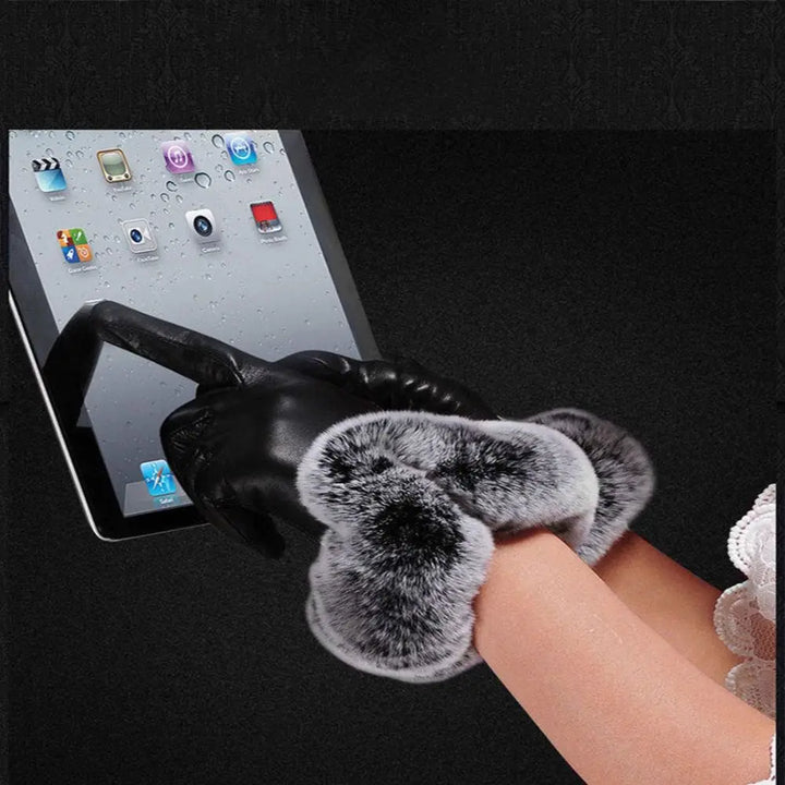 Womens Leather Gloves Stylish Warm Fit