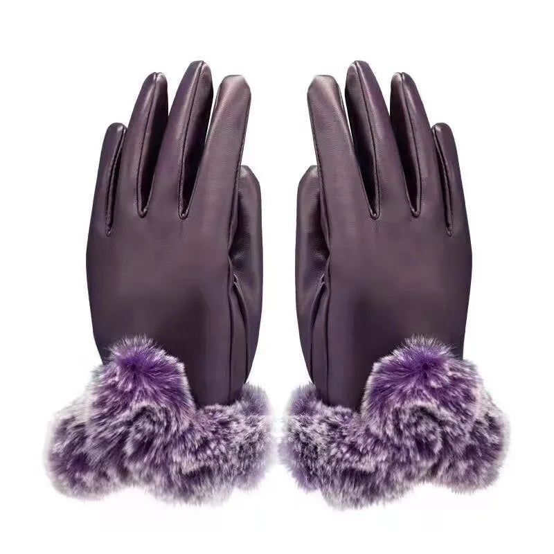 Womens Leather Gloves Stylish Warm Fit