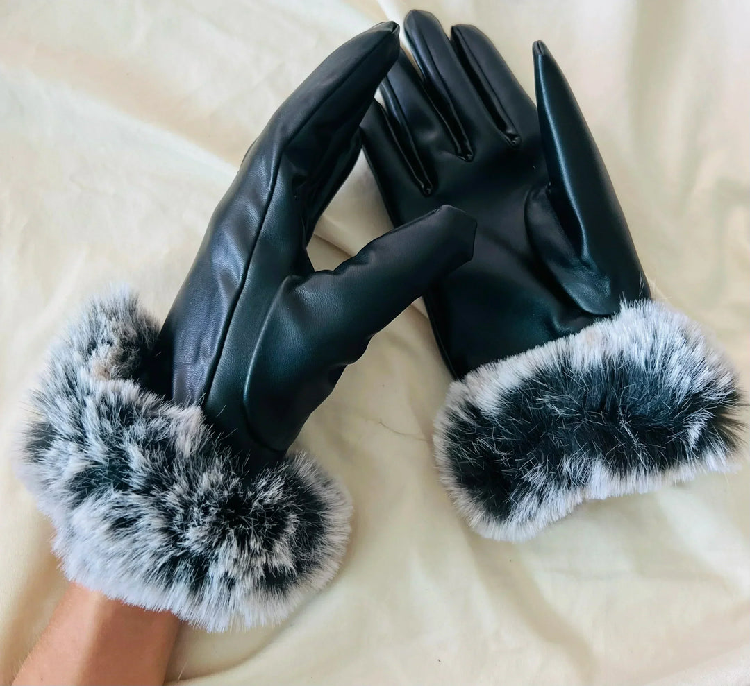 Womens Leather Gloves Stylish Warm Fit