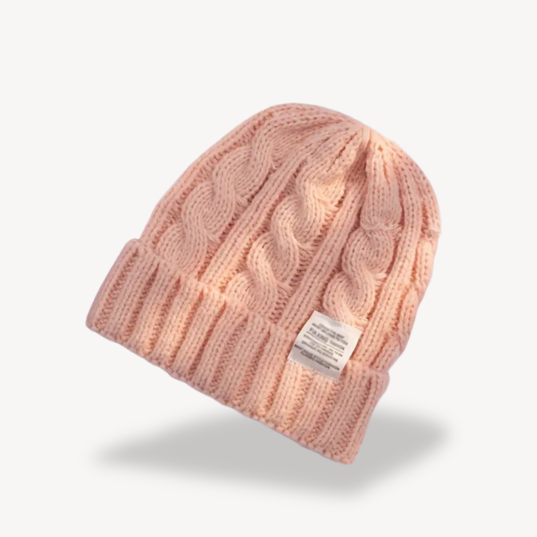 Womens Cable Knit Beanie Wool Blend Soft Fit