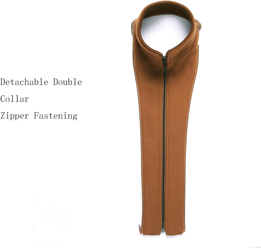 Mens Wool Blend Peacoat Quilted Lining Hidden Bib
