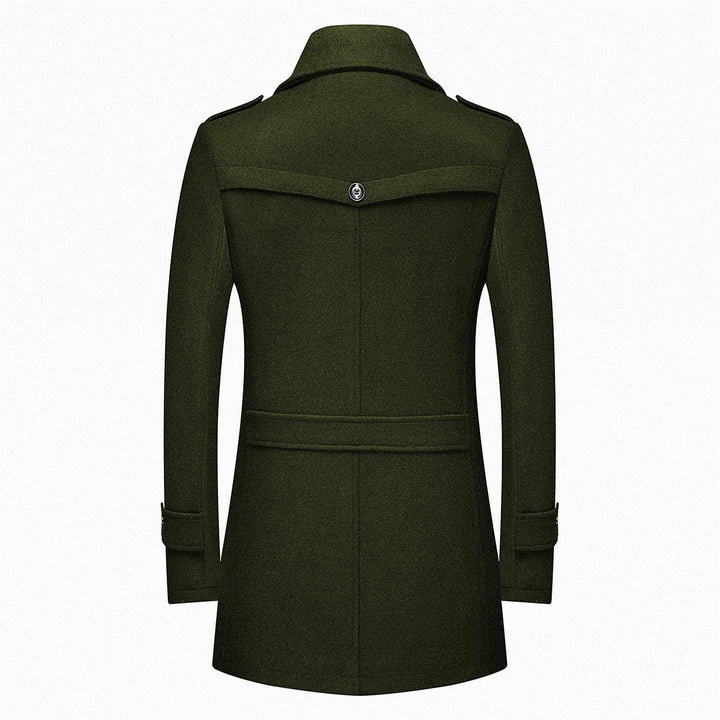Mens Wool Blend Peacoat Quilted Lining Hidden Bib