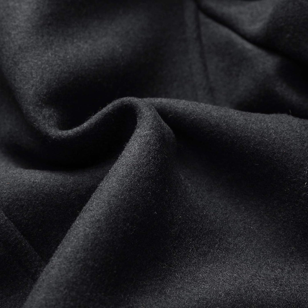 Mens Wool Blend Peacoat Quilted Lining Hidden Bib