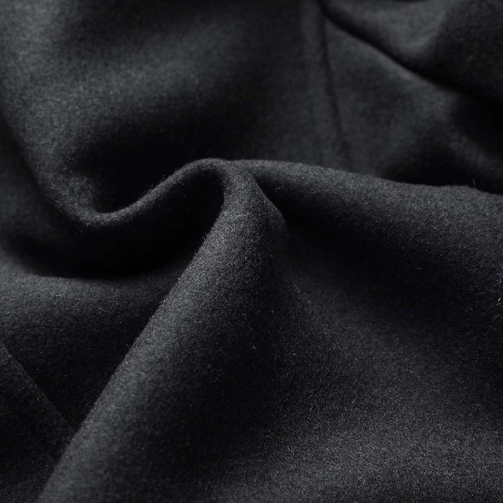 Mens Wool Blend Peacoat Quilted Lining Hidden Bib