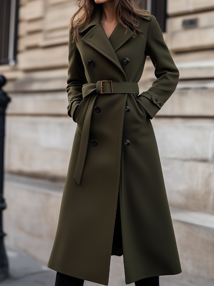 Womens Trench Coat Double Breasted Classic Fit - BritishMode
