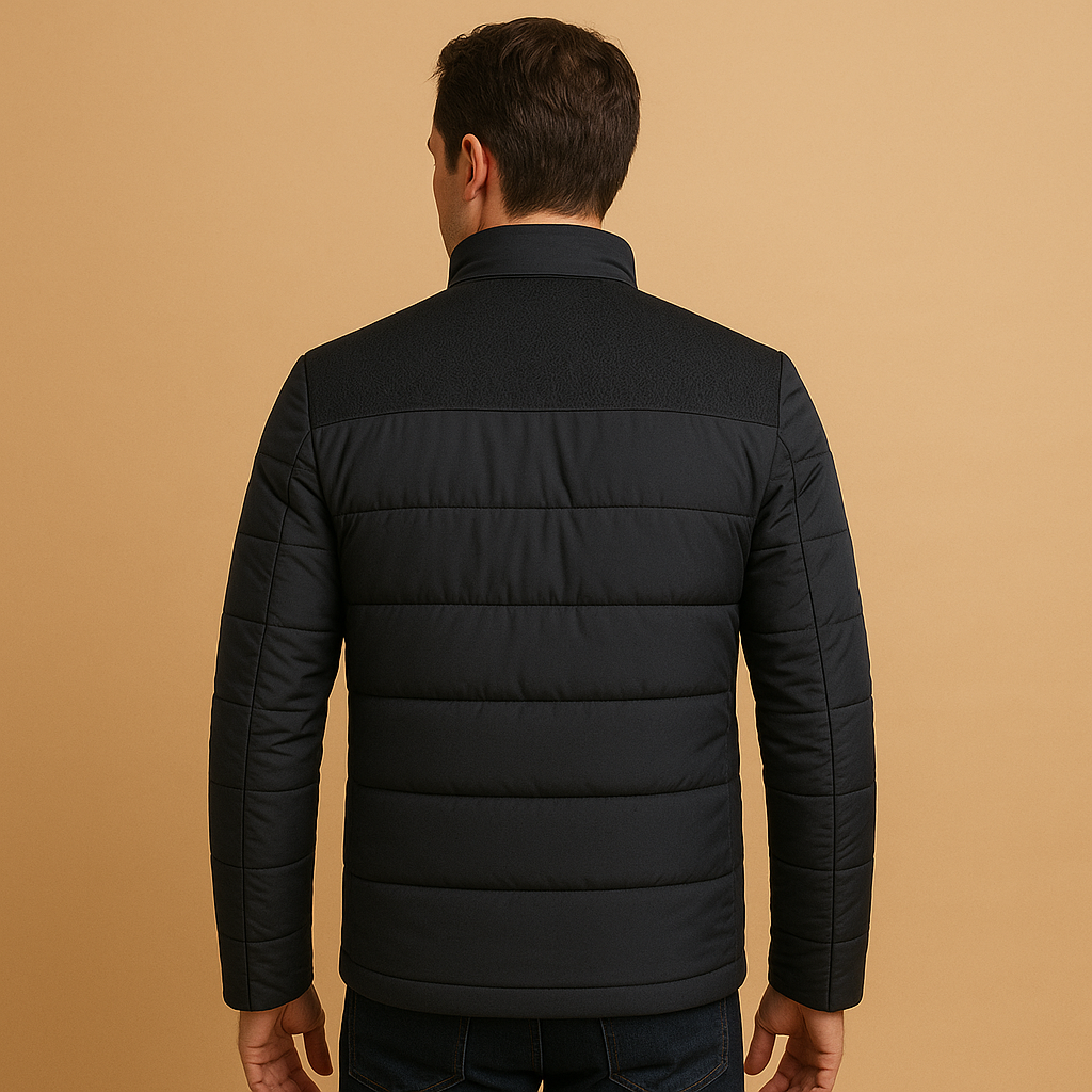 Mens Fleece Zip Jacket High Collar Lightweight Warm