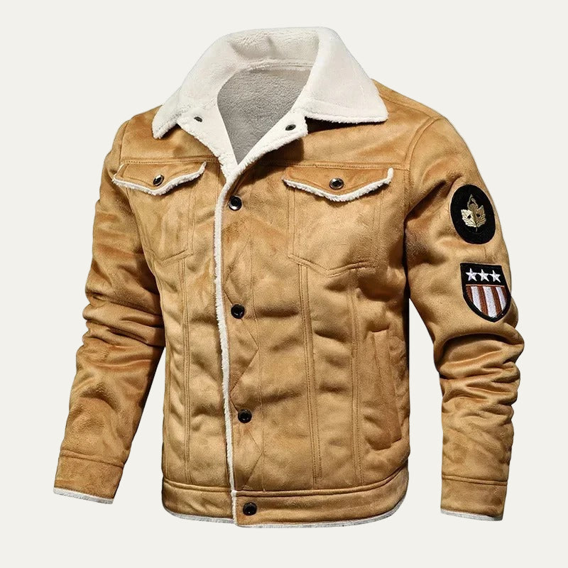 Mens Trucker Jacket Suede Look Sherpa Lined - BritishMode