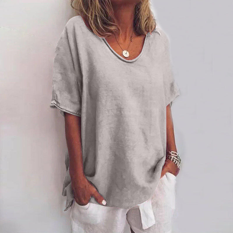 Womens Relaxed Fit Blouse with Belly Cover