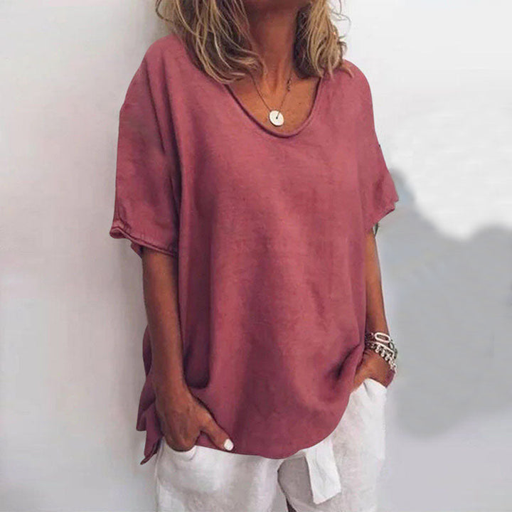 Womens Relaxed Fit Blouse with Belly Cover