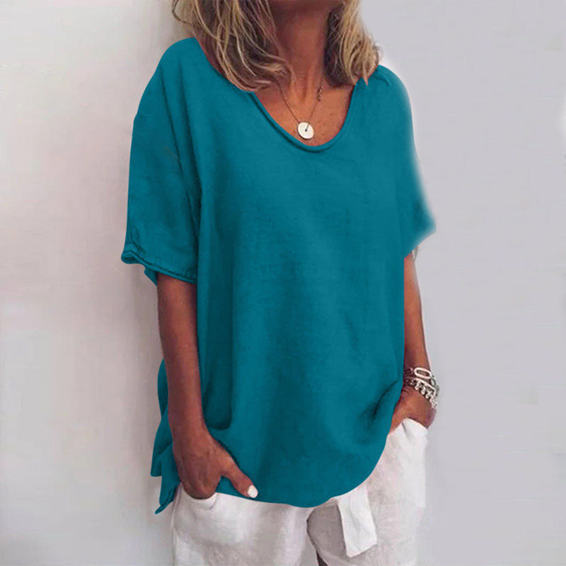 Womens Relaxed Fit Blouse with Belly Cover