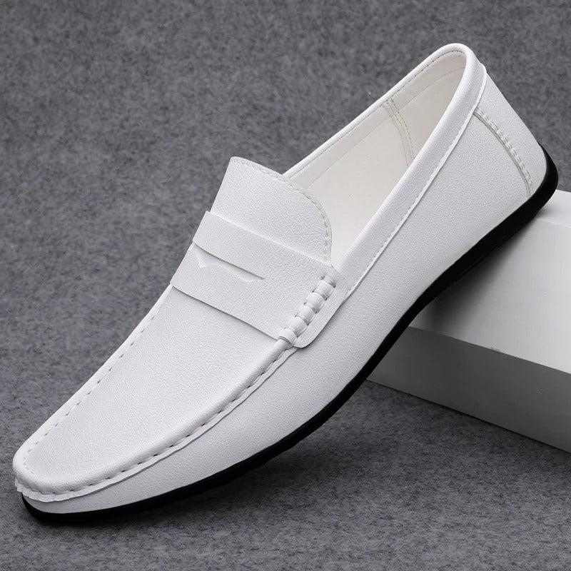 Mens Penny Loafers Leather Slip-On