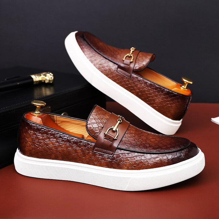 Womens Loafers Leather Slip-On