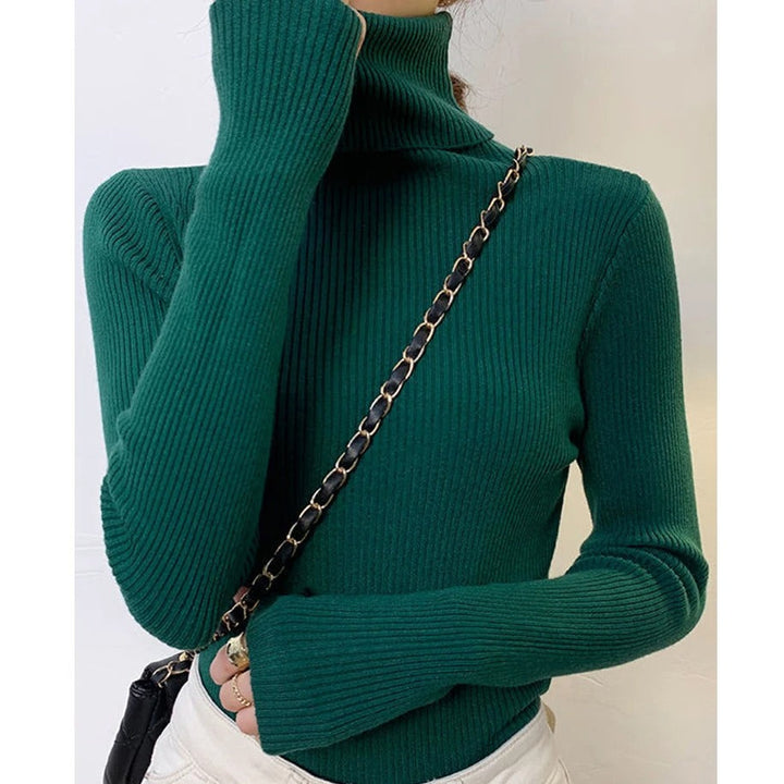 Womens Cashmere Turtleneck Sweater Slim Fit