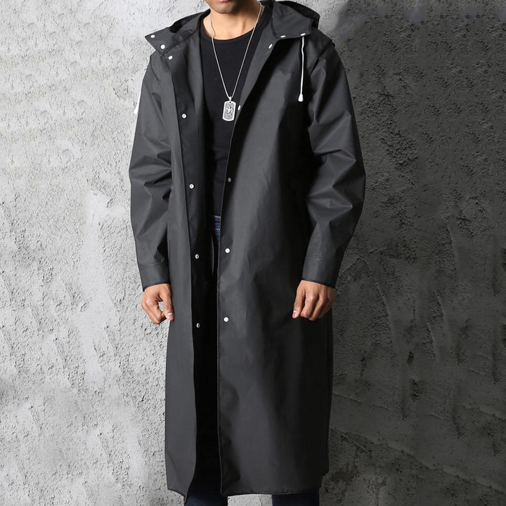 Mens Long Raincoat Waterproof Hooded - BritishMode