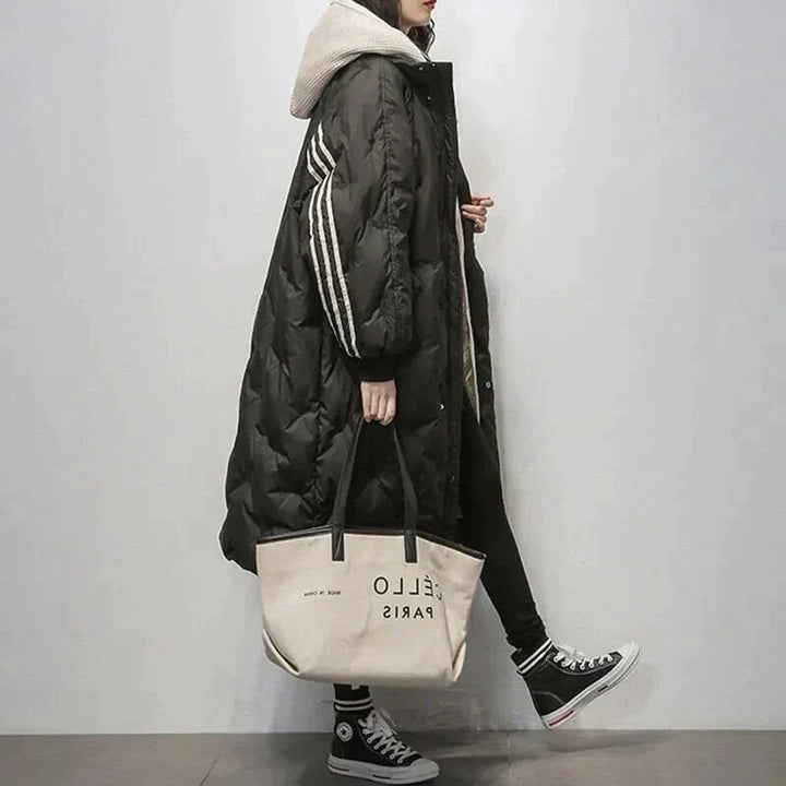 Womens Long Quilted Winter Coat Insulated Warm Fit