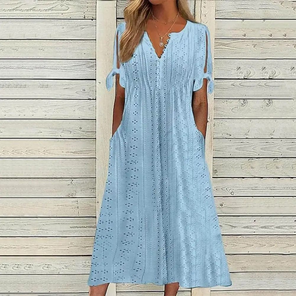 Womens Sundress Comfortable Fit Short Sleeve - BritishMode