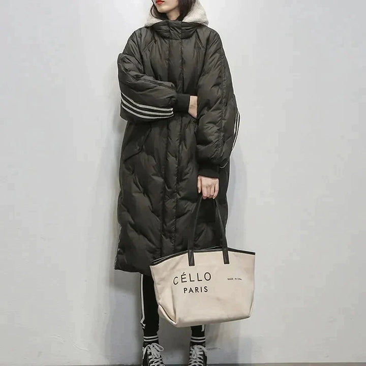 Womens Long Quilted Winter Coat Insulated Warm Fit