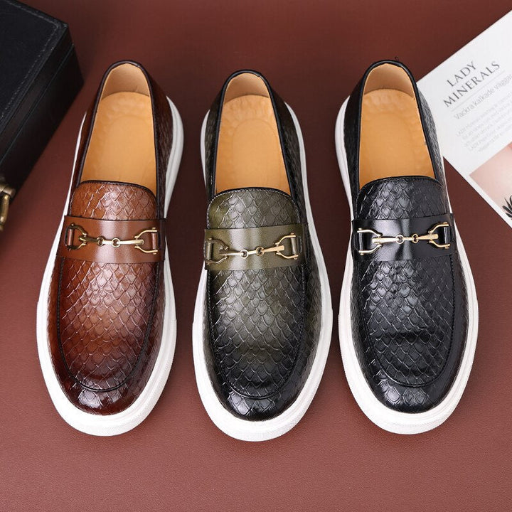 Womens Loafers Leather Slip-On