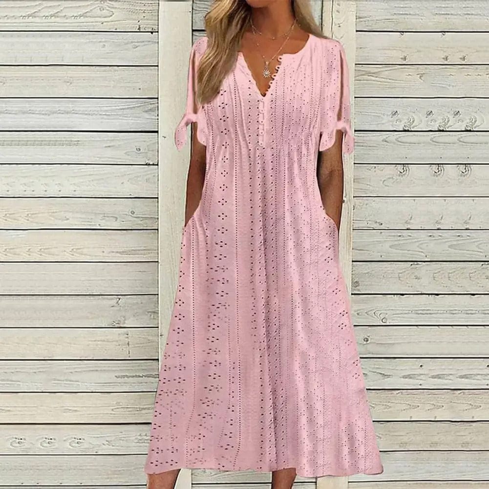 Womens Sundress Comfortable Fit Short Sleeve