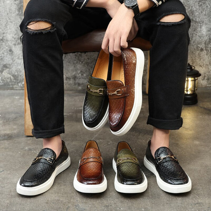 Womens Loafers Leather Slip-On