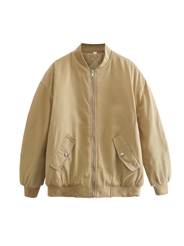 Womens Bomber Coat Relaxed Fit Lightweight