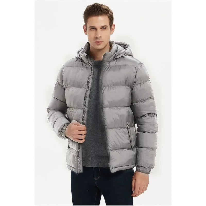 Mens Padded Hoodie Jacket Classic Fit