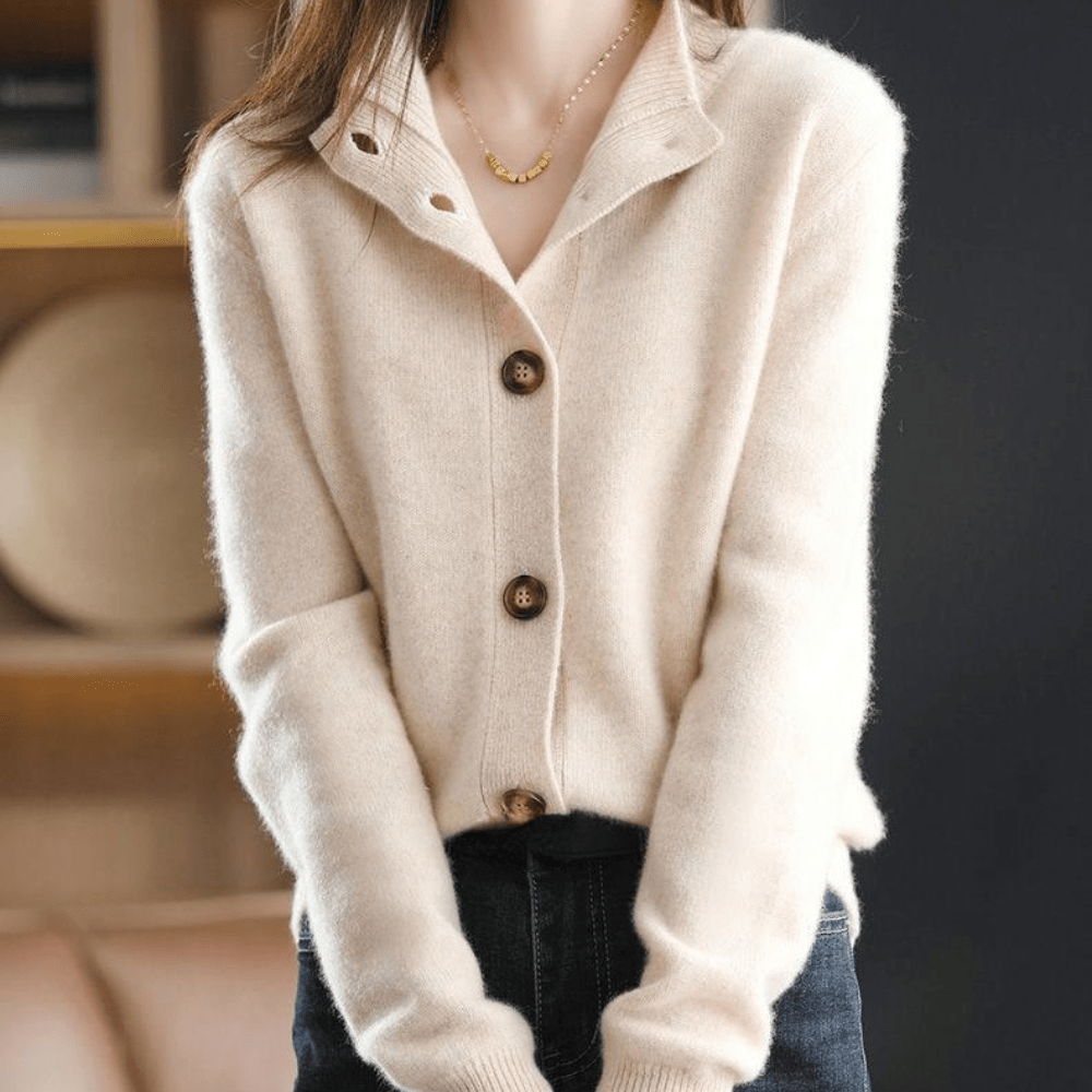 Womens Cashmere Cardigan Soft Knit Sweater Comfortable Fit - BritishMode