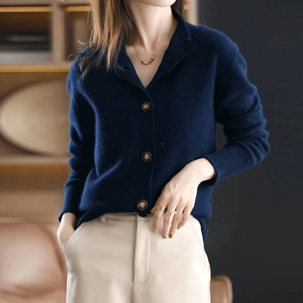 Womens Cashmere Cardigan Soft Knit Sweater Comfortable Fit