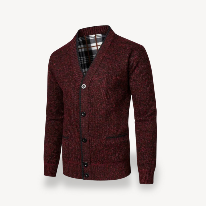 Mens Cardigan Button-Front Knitwear Classic Fit