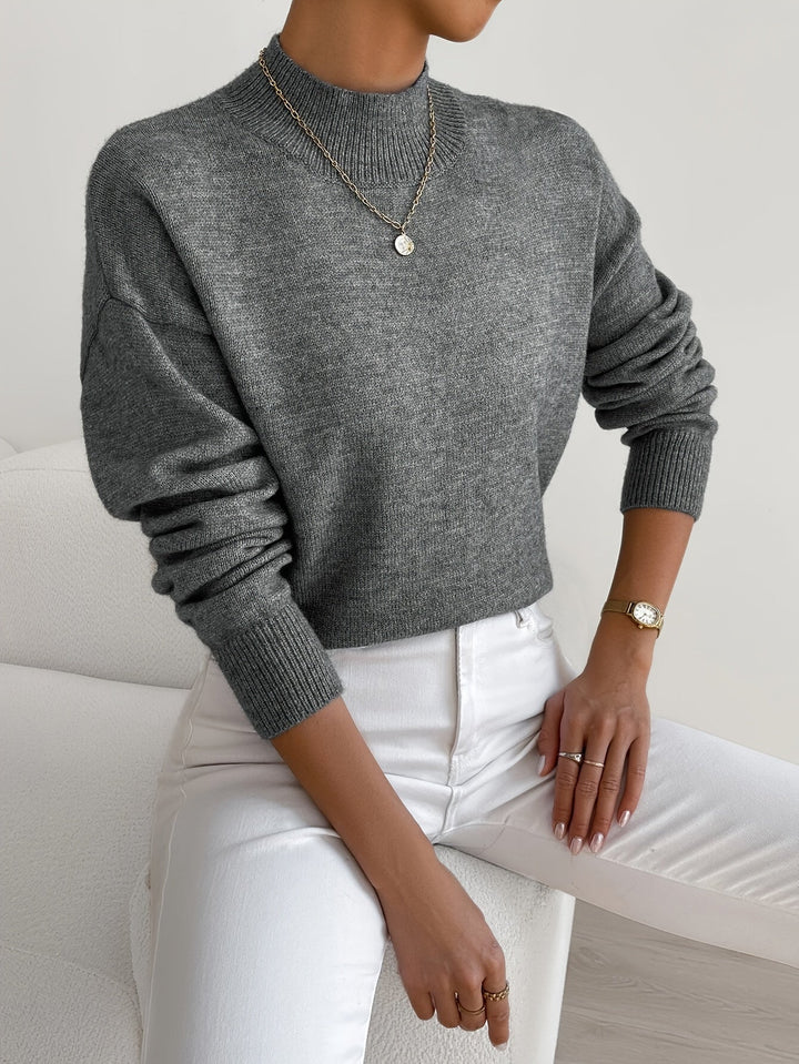 Womens Fleece Sweatshirt with Mock Neck Long Sleeve