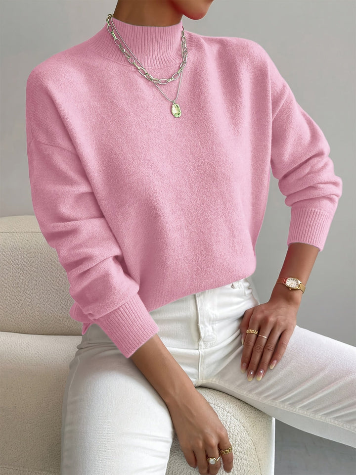 Womens Fleece Sweatshirt with Mock Neck Long Sleeve