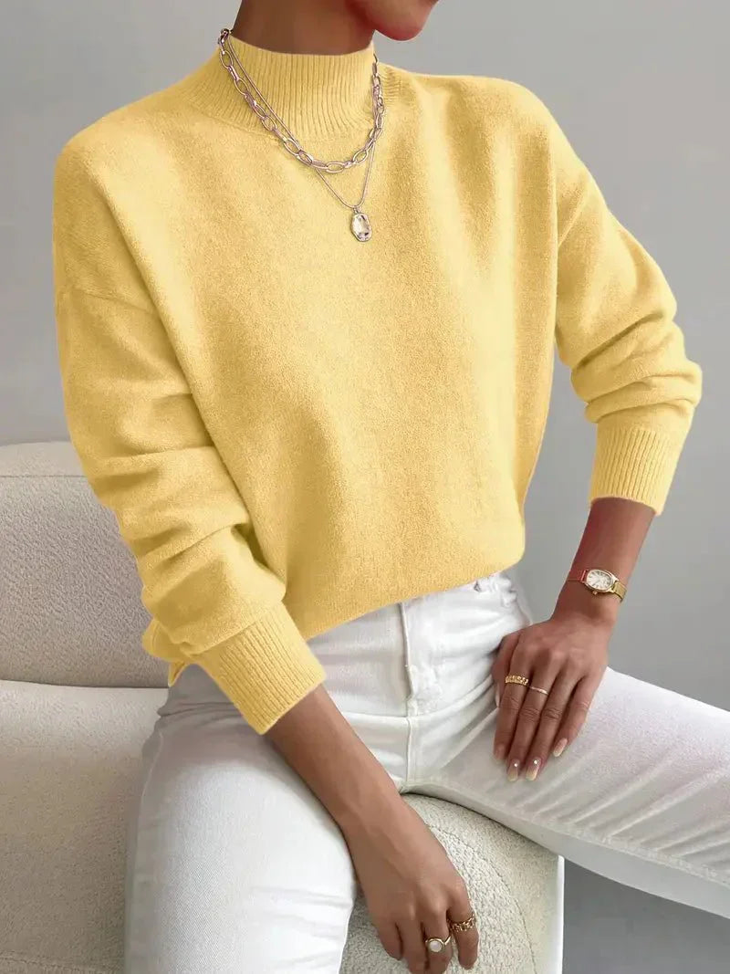 Womens Fleece Sweatshirt with Mock Neck Long Sleeve