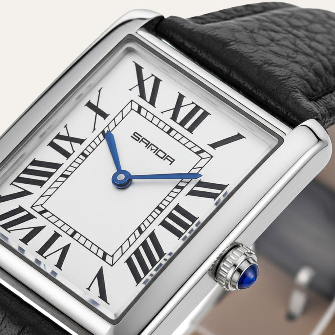 Mens Classic Quartz Watch with Leather Strap