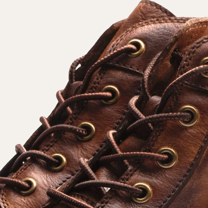 Mens Leather Ankle Boots Lace-Up Vintage Style
