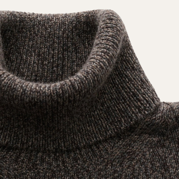 Mens Merino Wool Turtleneck Sweater Slim Fit