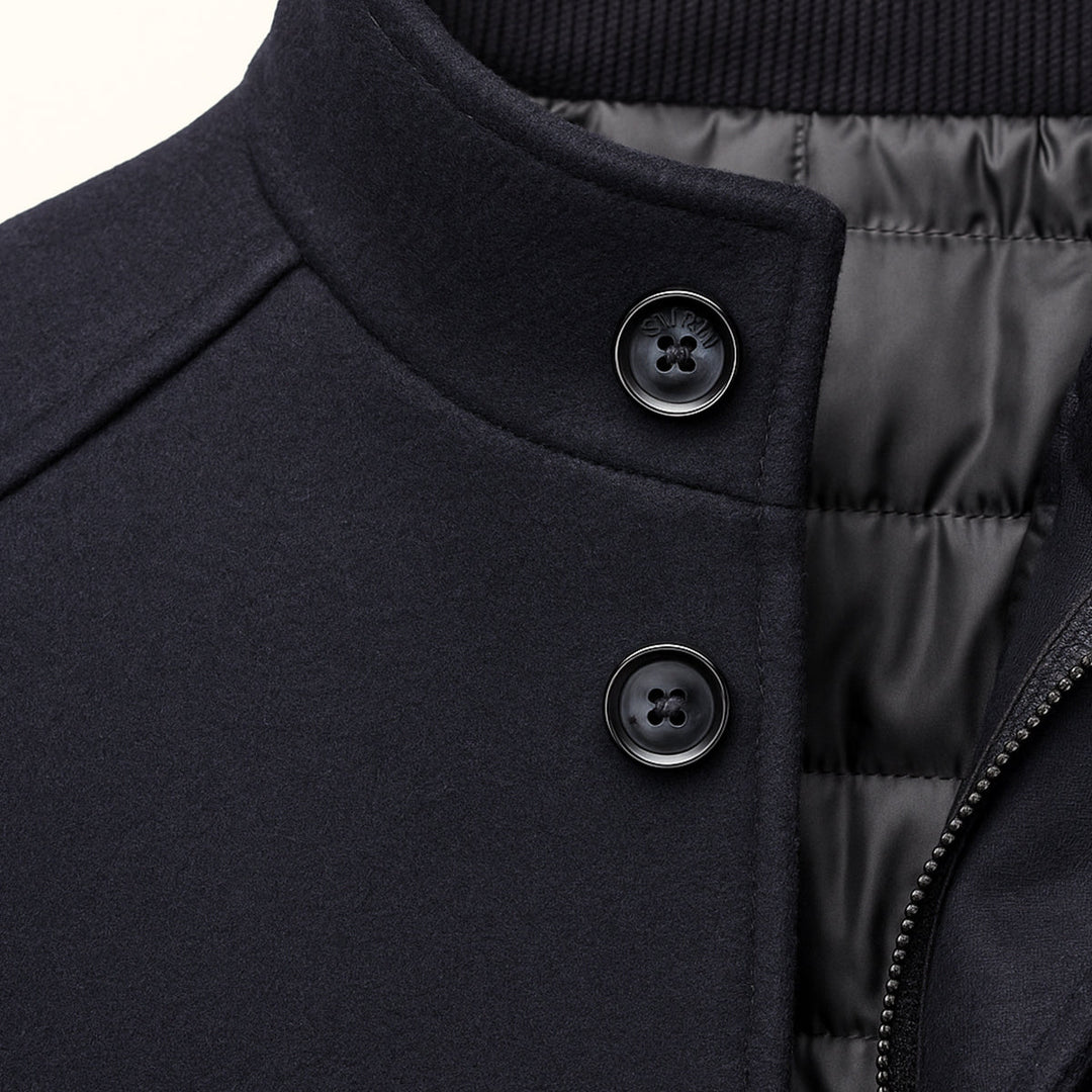 Mens Trench Coat Wool Blend Classic Fit