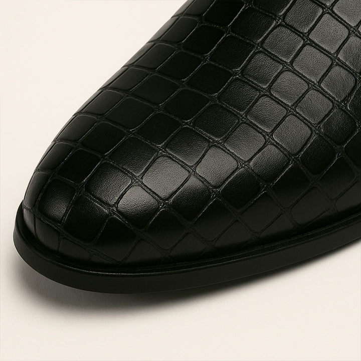 Mens Slip-On Mule Shoes Embossed Tassel Design