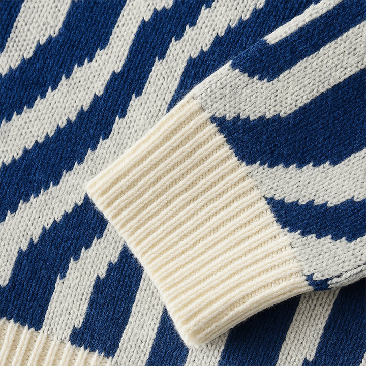 Mens Knit Sweater Psychedelic Pattern Regular Fit