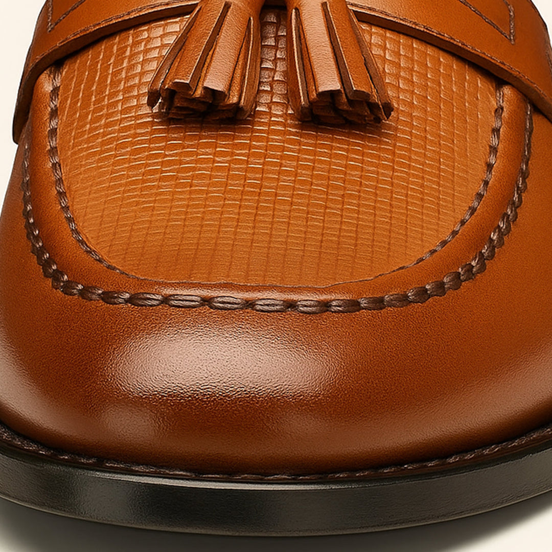 Mens Formal Leather Tassel Loafers Classic Fit