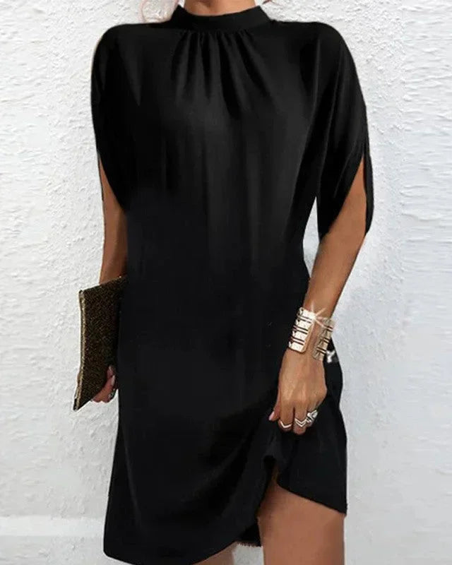 Womens Casual Mini Dress with Split Sleeve Design