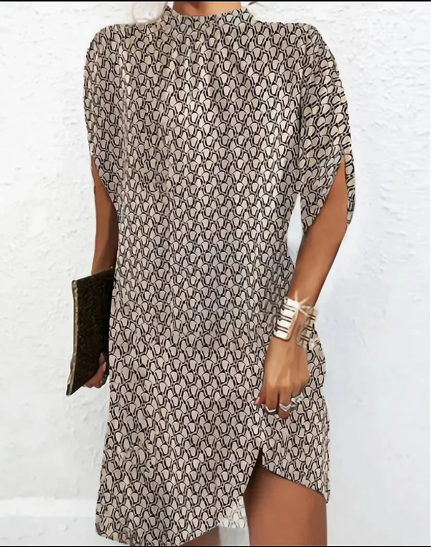 Womens Casual Mini Dress with Split Sleeve Design